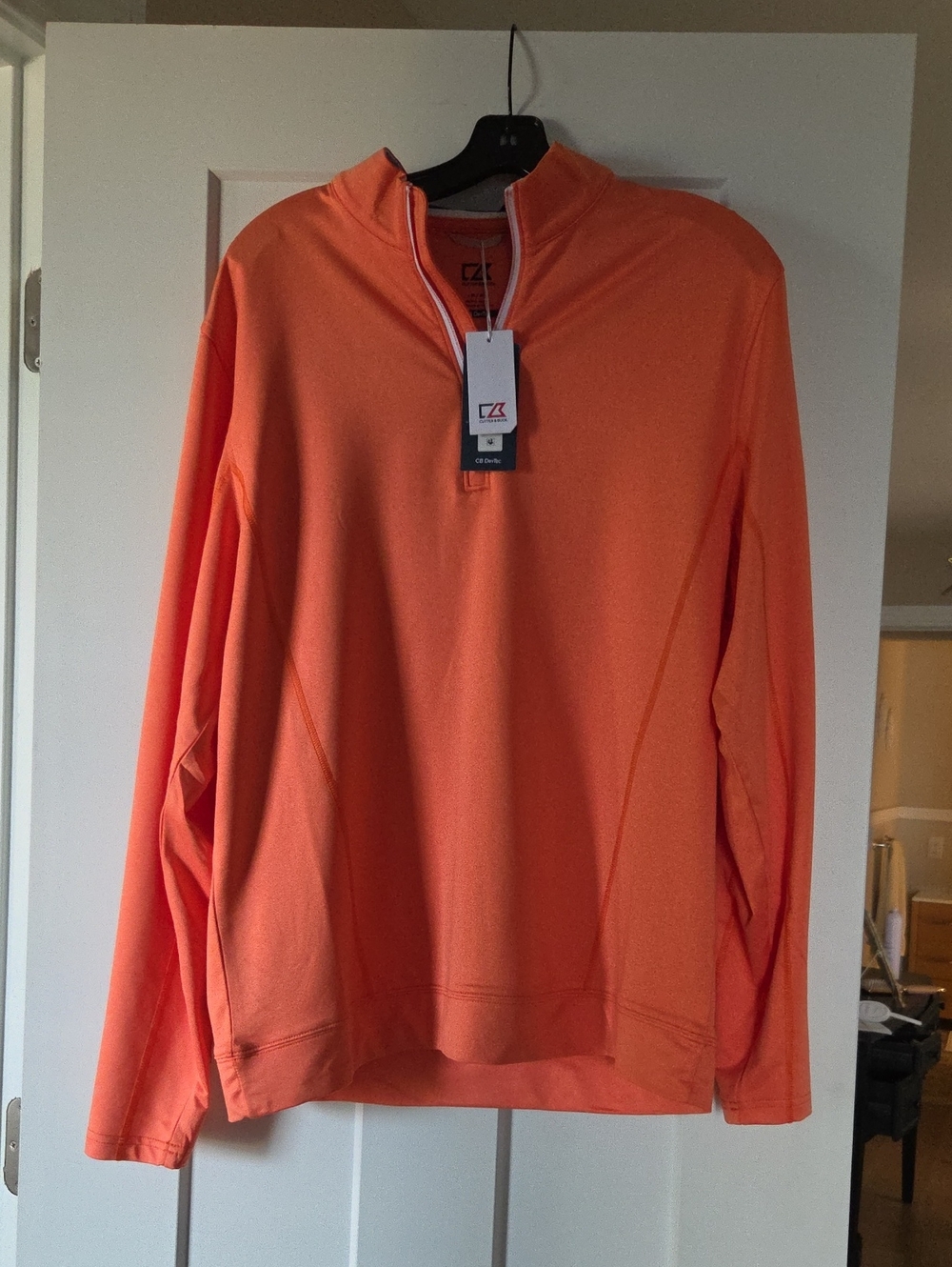 Cutter & Buck Men's Orange Quarter-Zip Performance Pullover